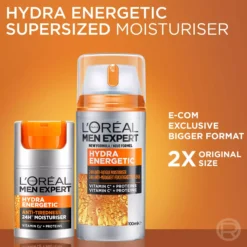 Loreal ParisMen Expert Hydra Energetic 24H Anti-Tiredness Moisturiser for Normal Skin 100 ml