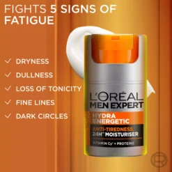 Loreal ParisMen Expert Hydra Energetic 24H Anti-Tiredness Moisturiser for Normal Skin 100 ml