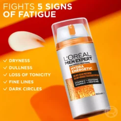 Loreal ParisMen Expert Hydra Energetic Shower Gel 1000 ml & 24H Anti-Tiredness Moisturiser 100 ml