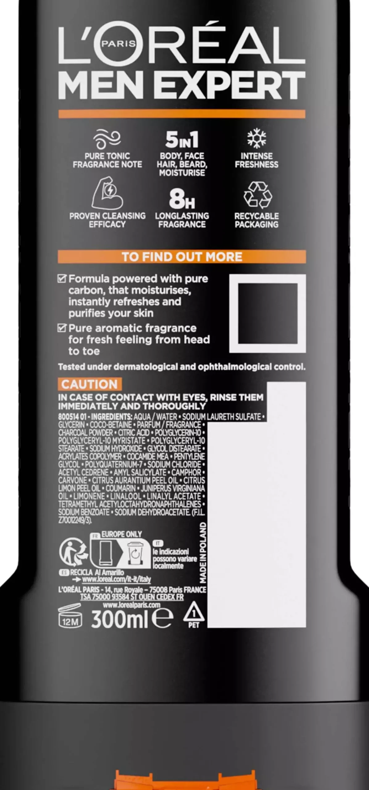 Loreal ParisMen Expert Total Clean Shower Gel 300 ml