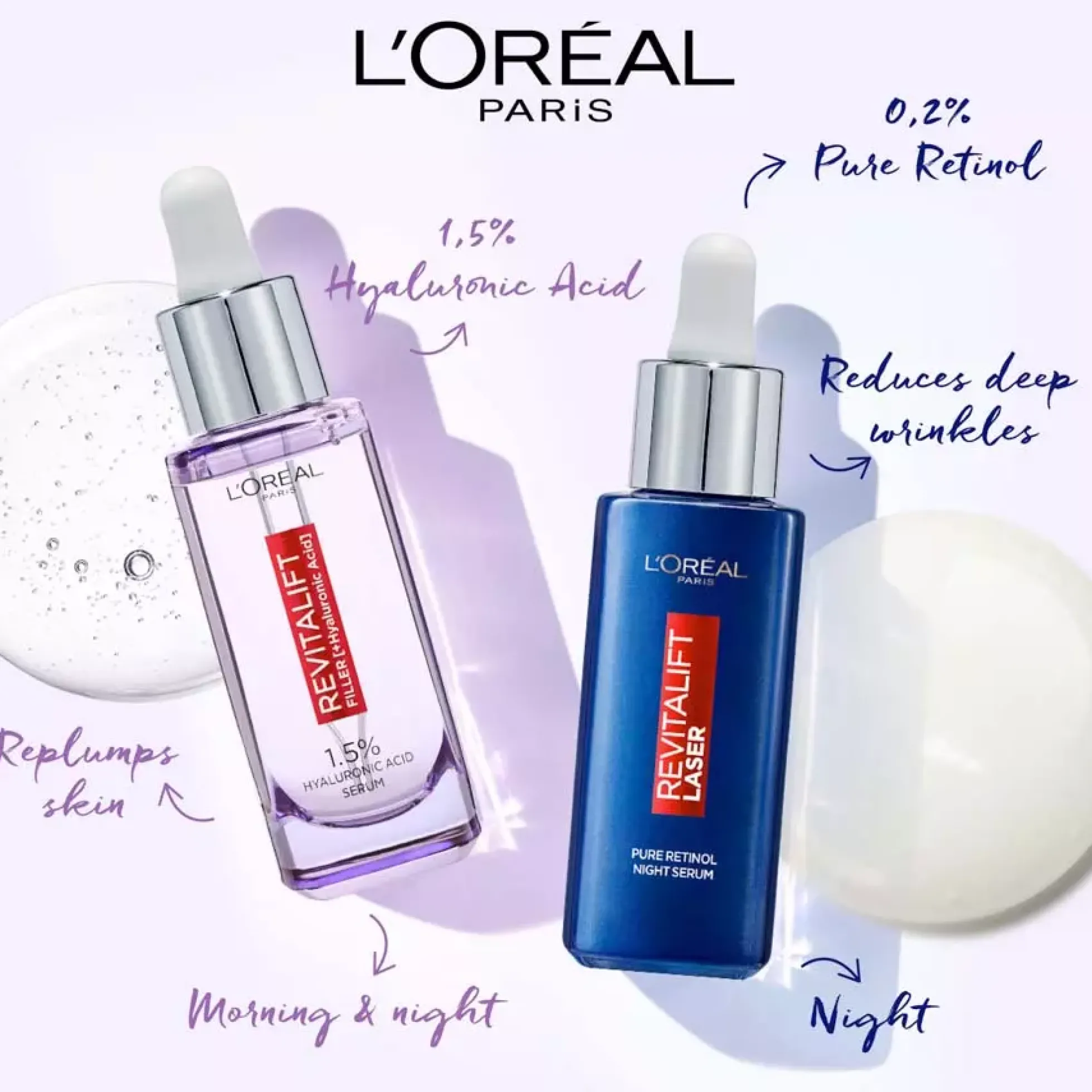 Loreal ParisRevitalift Bundle Serum 30 ml & Night Serum 30 ml