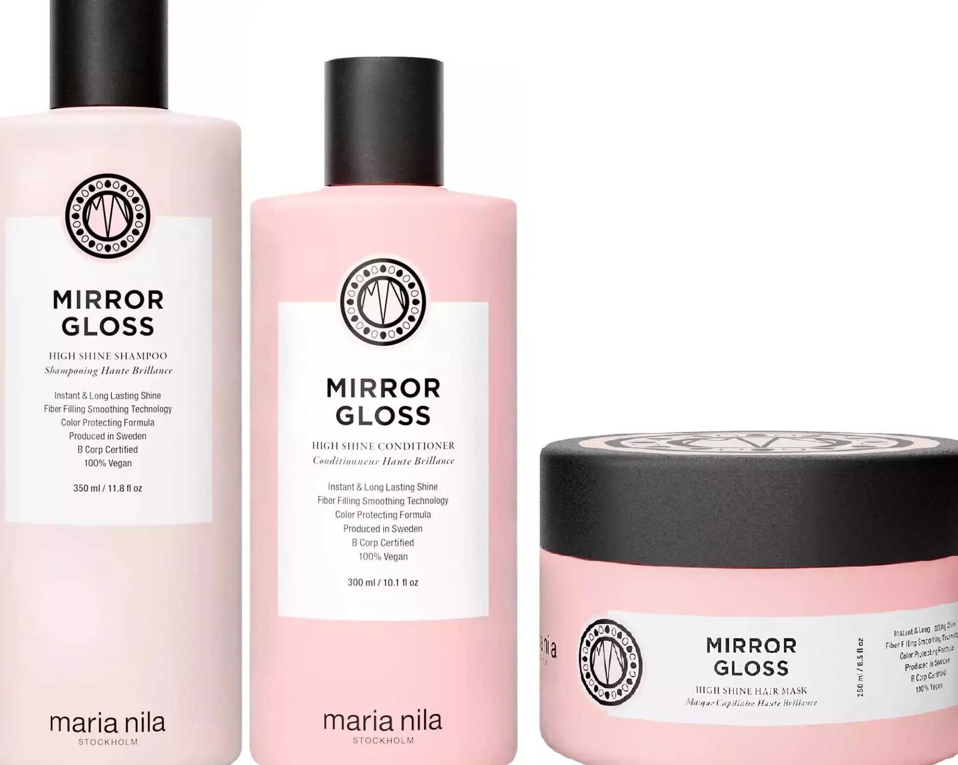 maria nilaMirror Gloss Bundle Shampoo 350 ml & Conditioner 300 ml & Mask 250 ml