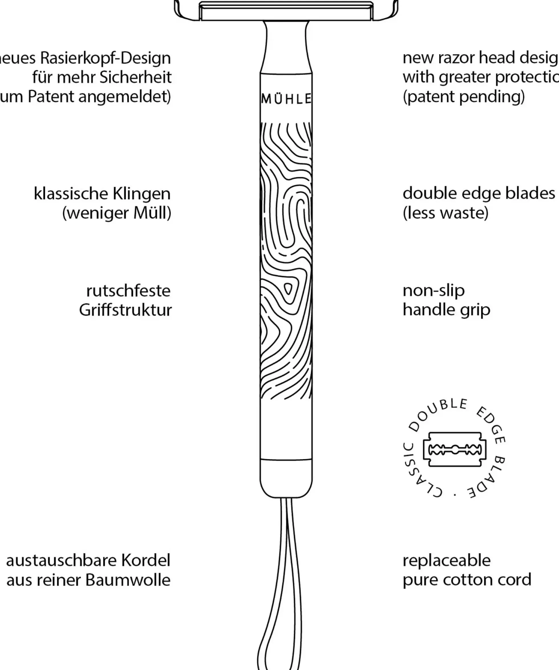 Mühle Companion Unisex Safety Razor Silver Matt Stone