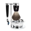 Mühle Rytmo Set Razor Fusion™ + Shaving Brush + Bowl High-grade Resin Pure Badger Black