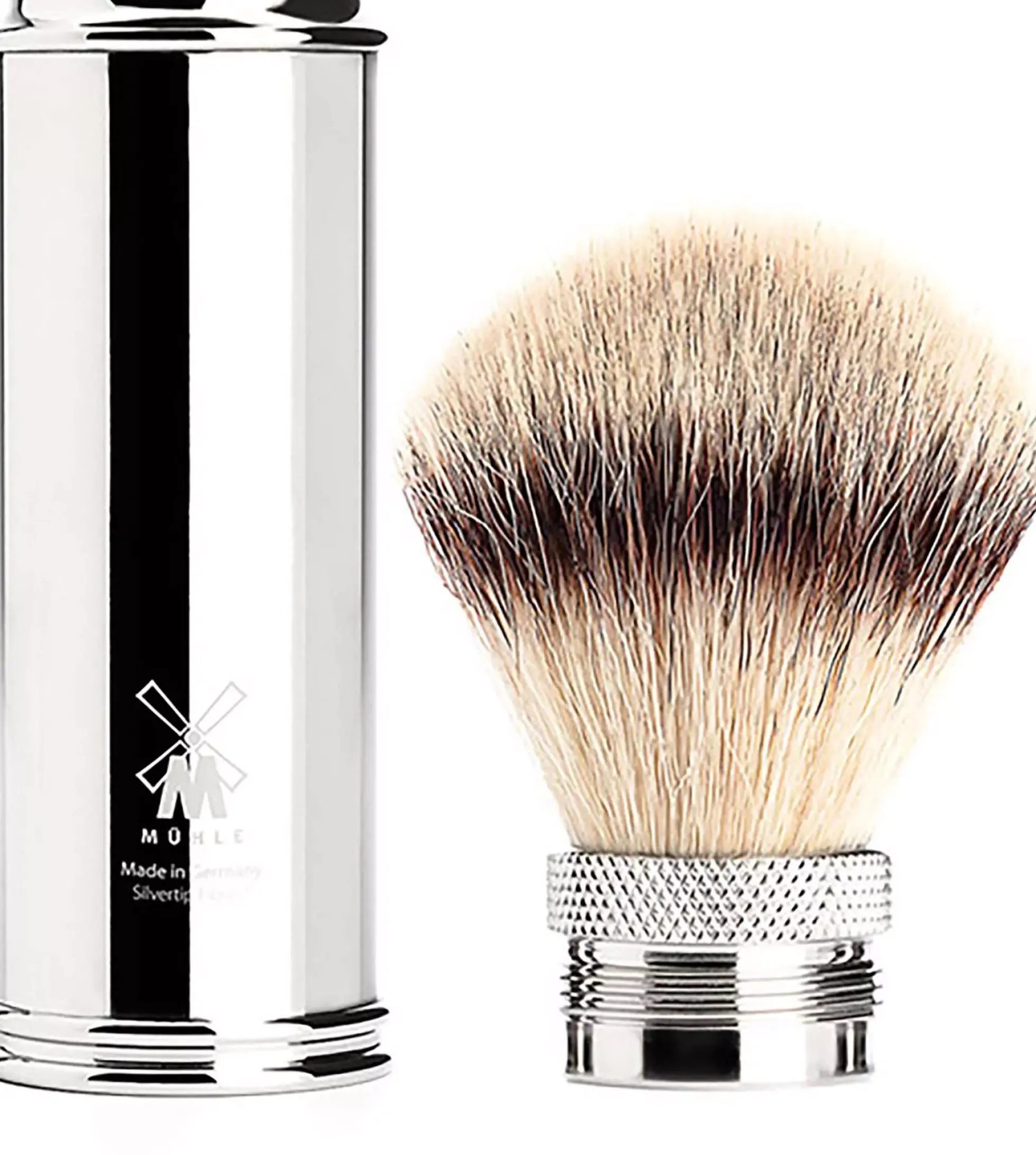 Mühle Syntetisk Reserakborste Chrome Silvertip