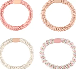 Mineas Scrunchie 4 Pcs Rose Gold Multicolored