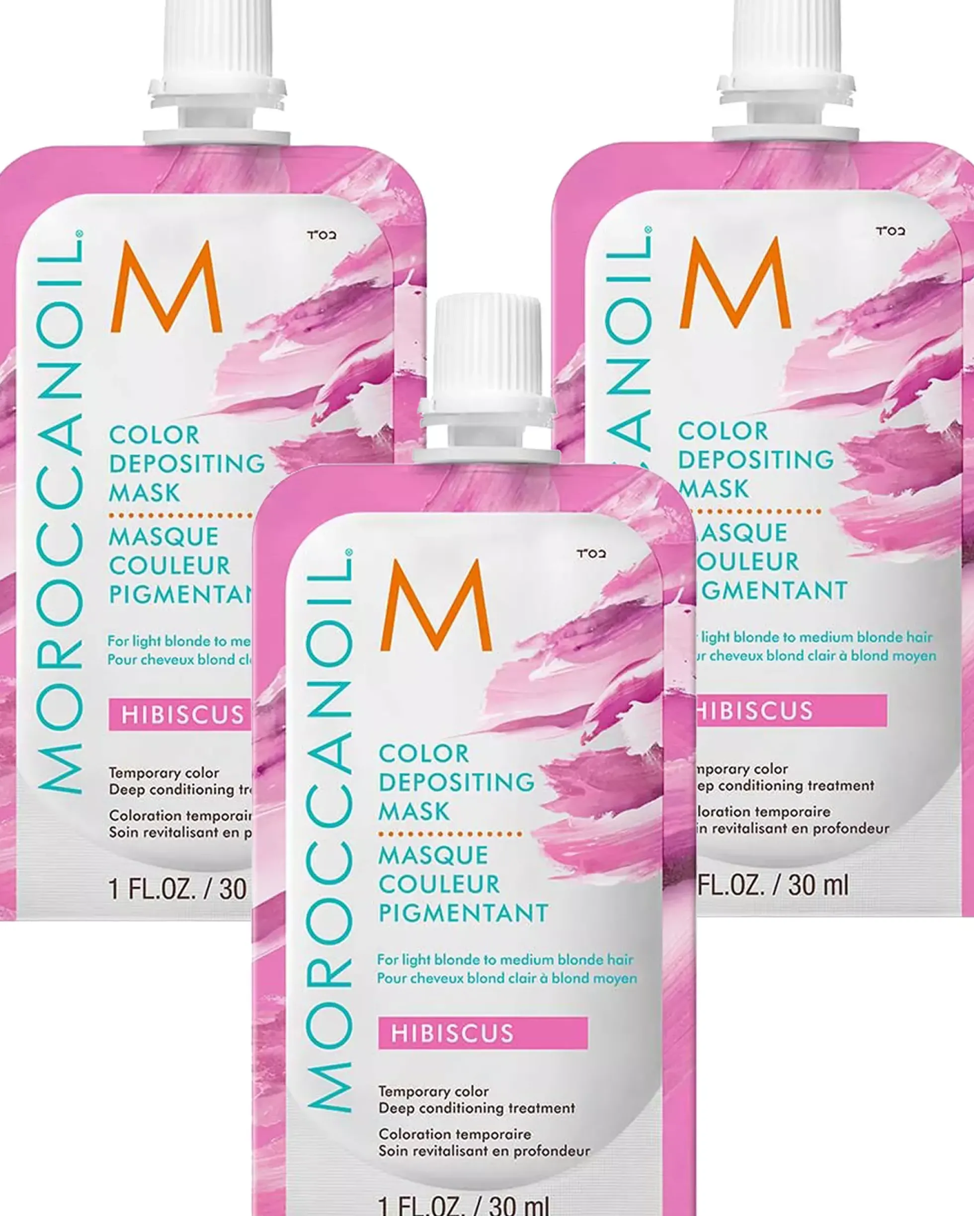 Moroccanoil Color Depositing Mask Hibiscus 30 ml x 3