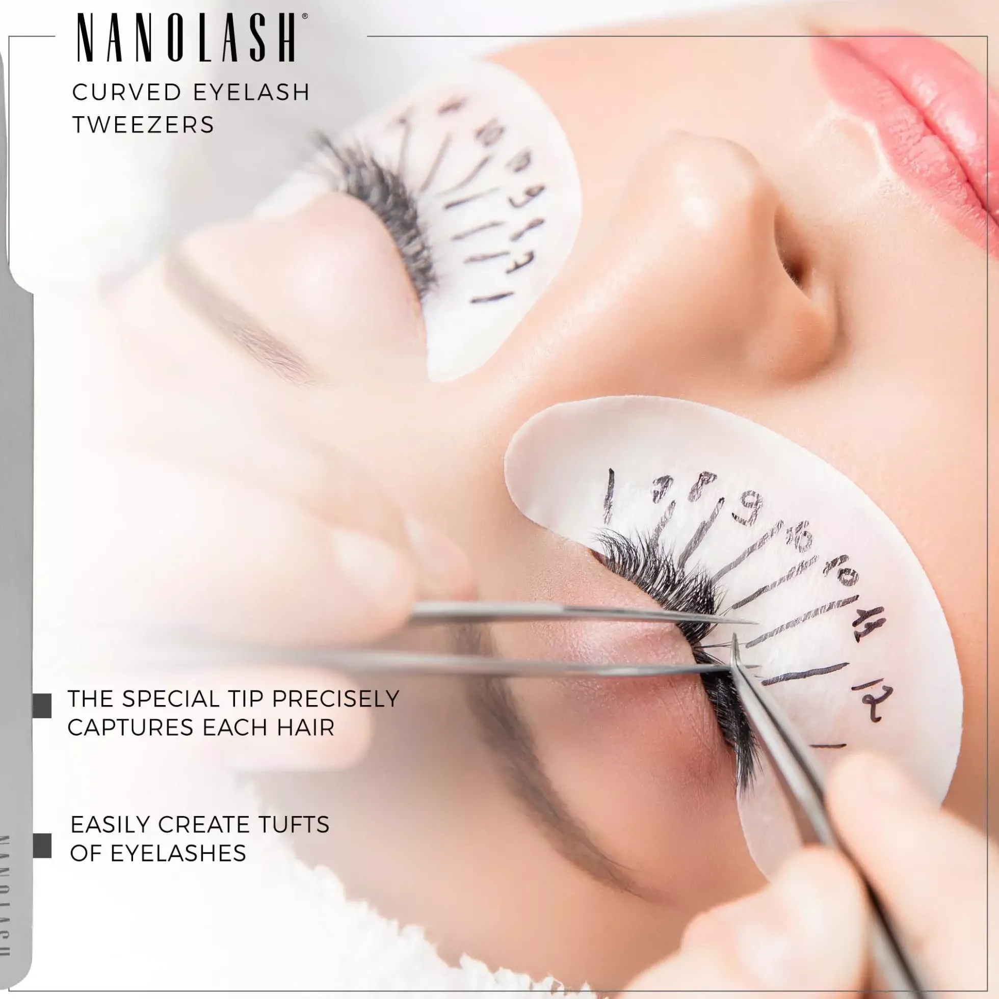 Nanolash Eyelash Tweezers Curved