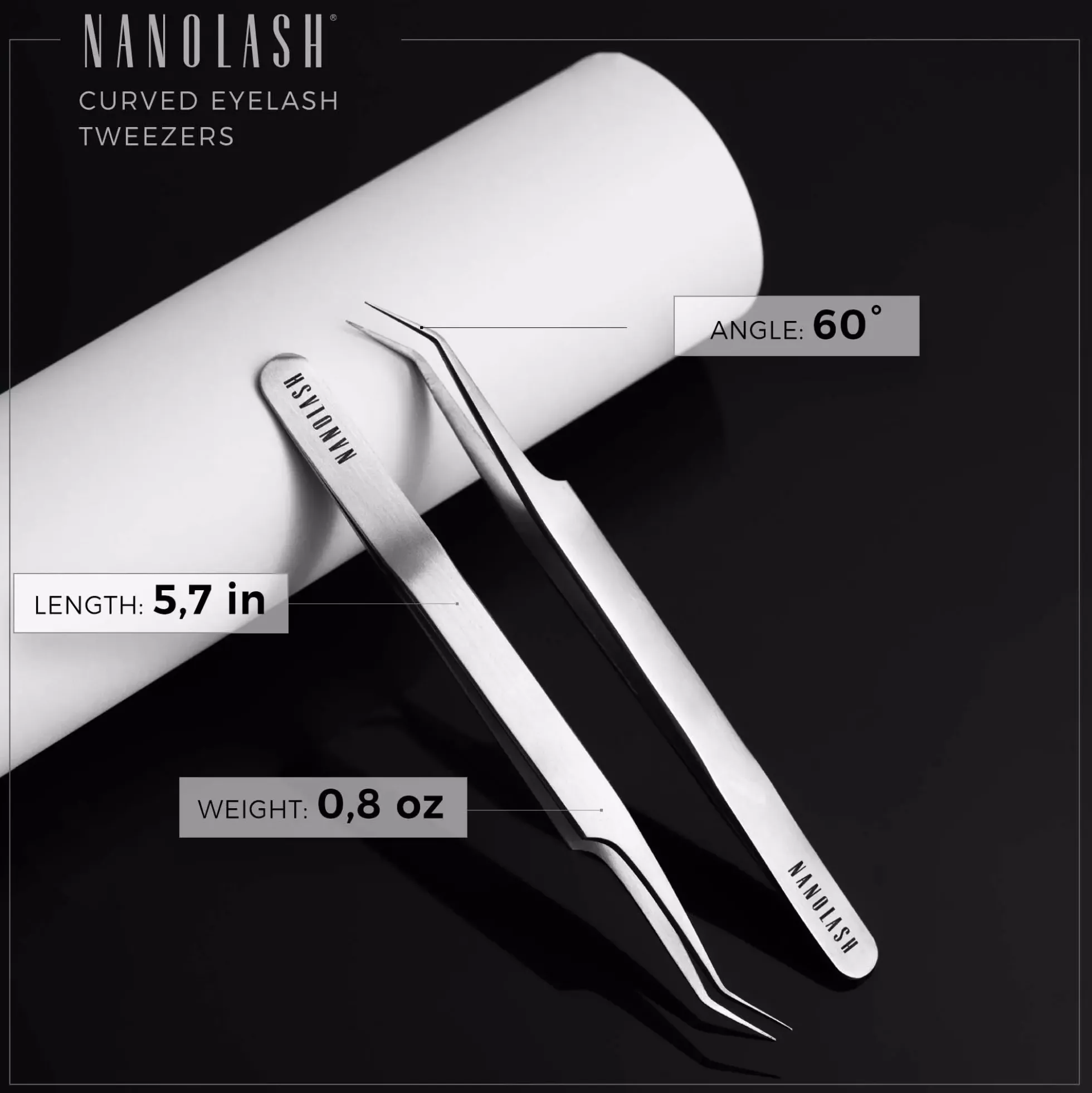 Nanolash Eyelash Tweezers Curved