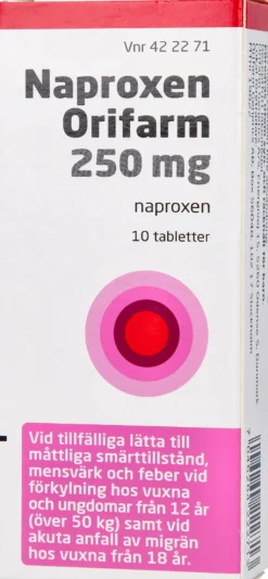 Naproxen Orifarm Tablett 250mg 20 st