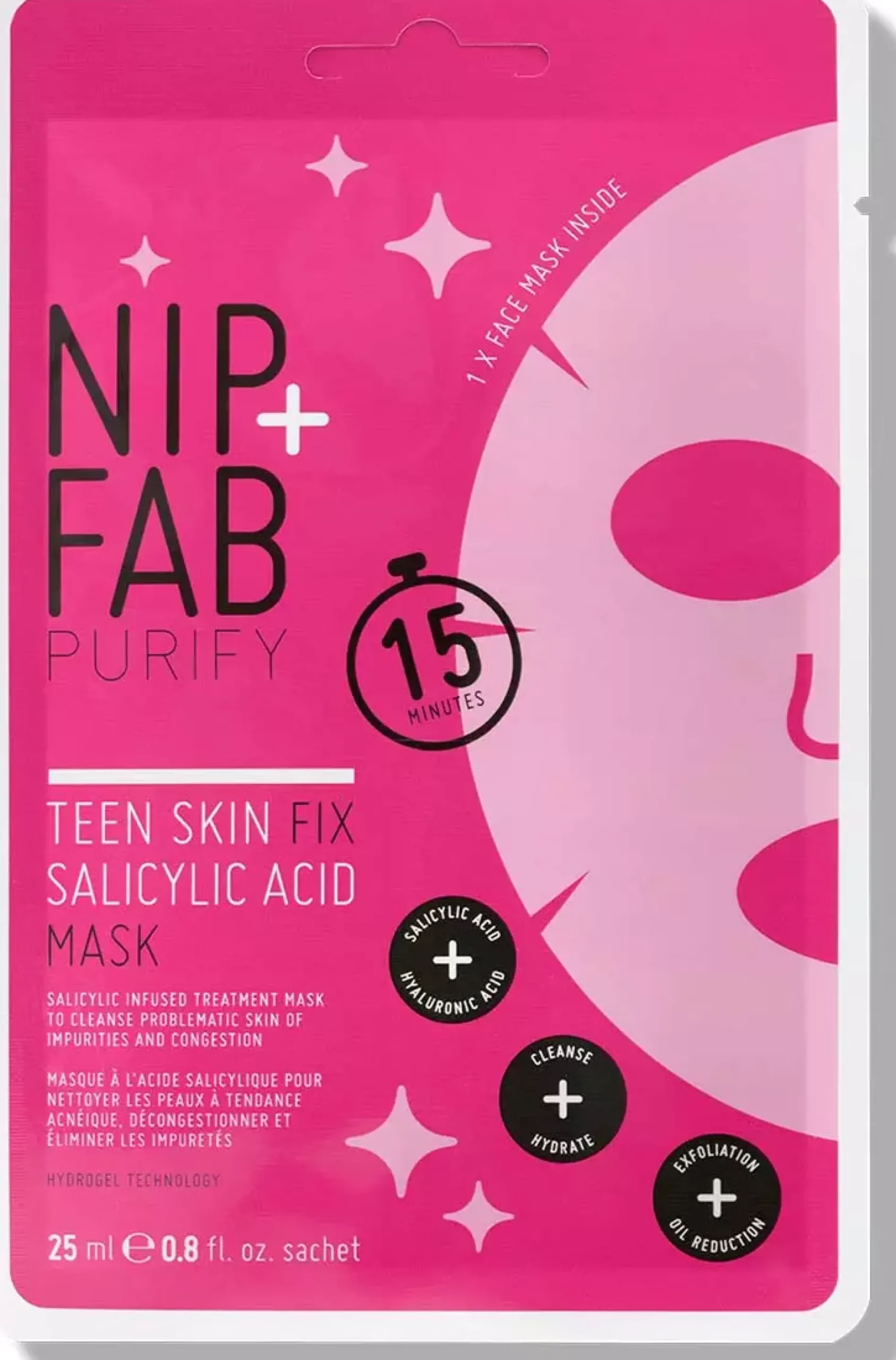 NIP+FABPurify Teen Skin Fix Salicylic Acid Mask 1 pcs