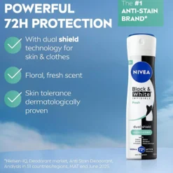 NIVEA Black & White Fresh Spray 150 ml
