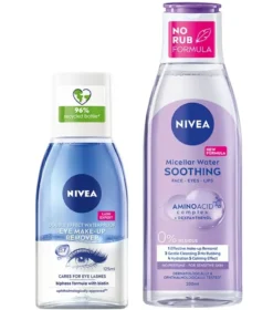NIVEA Double Effect Waterproof Eye Make-up Remover 125 ml & Sensitive Micellar Water 200 ml