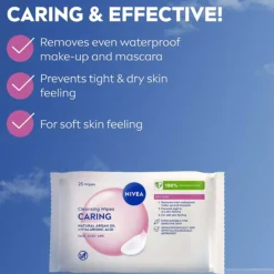NIVEA 3-in-1 Caring Cleansing Wipes 200 ml