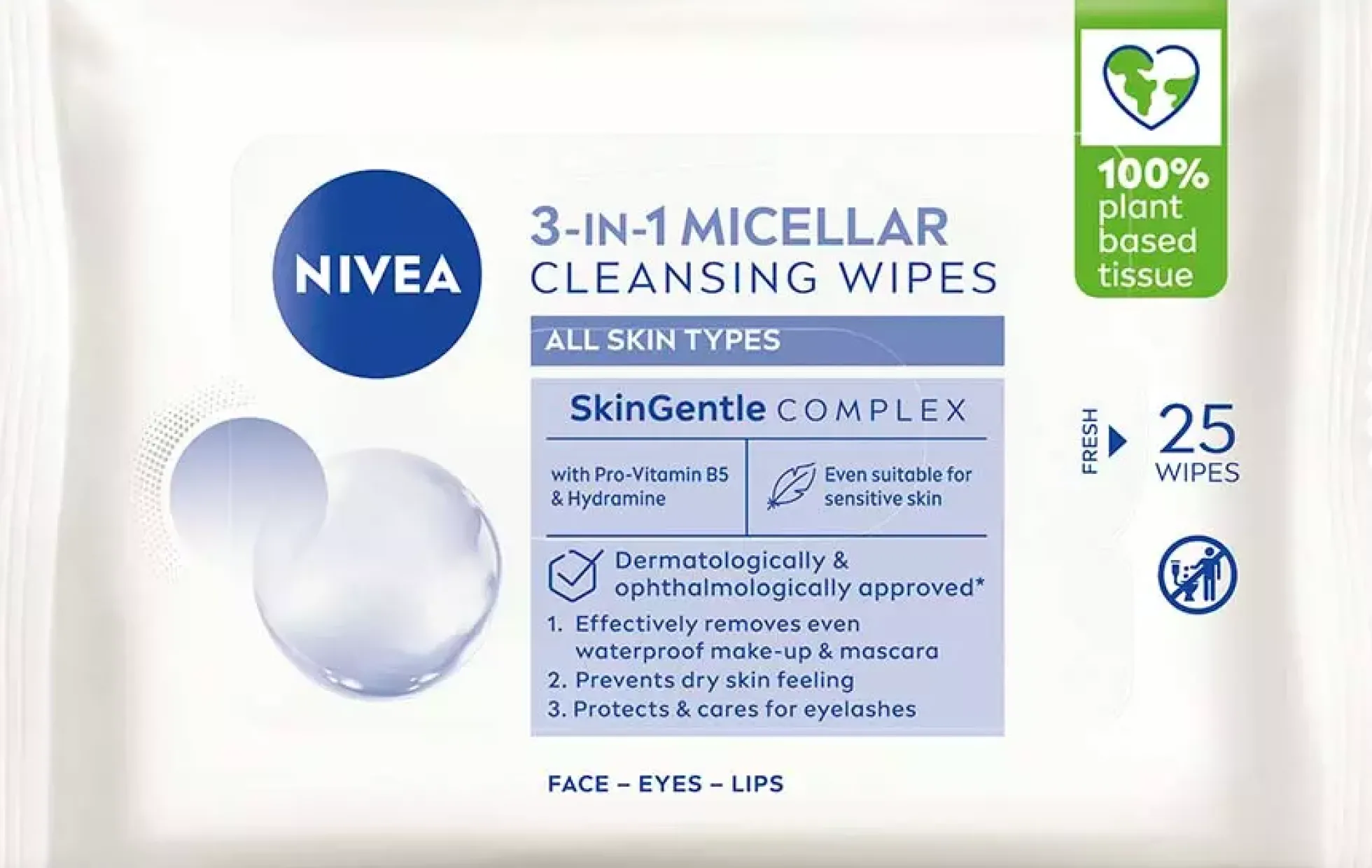 NIVEA 3-in-1 Micellar Cleansing Wipes 25 st