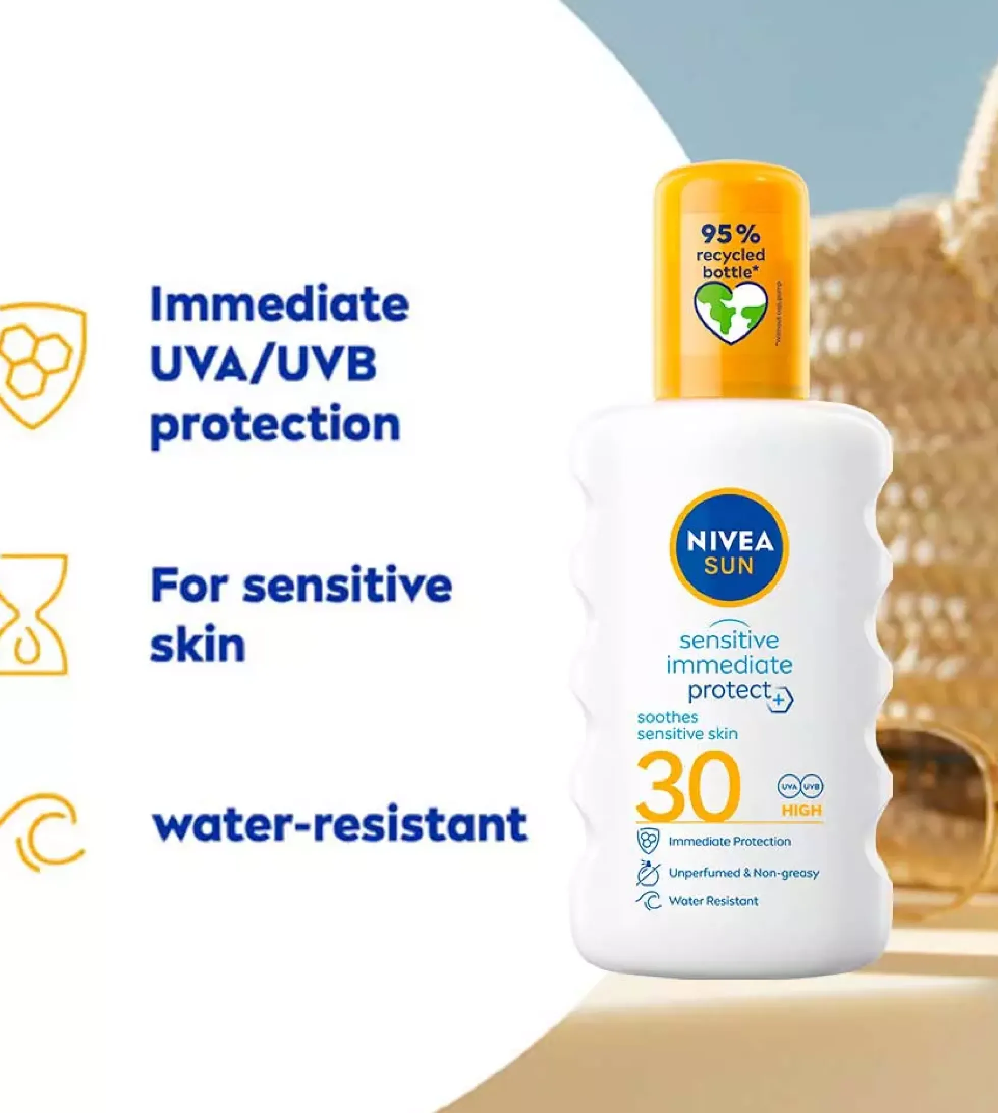 NIVEASUN Sensitive Immediate Protect Soothing Sun Lotion SPF30 200 ml