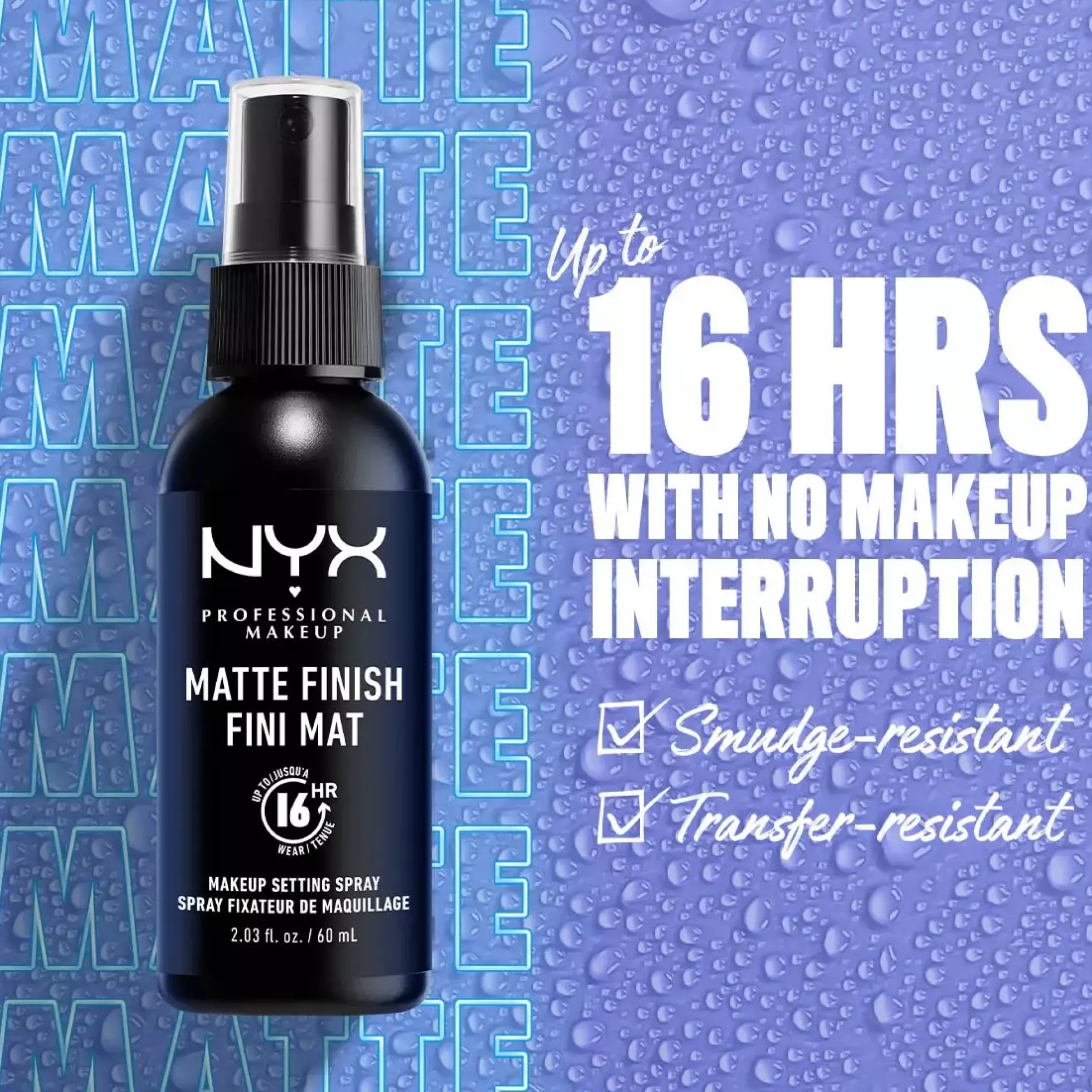NYX PROFESSIONAL MAKEUP Bundle Plump Right Back Primer + Serum 30 ml & Matte Finish Setting Spray 60 ml