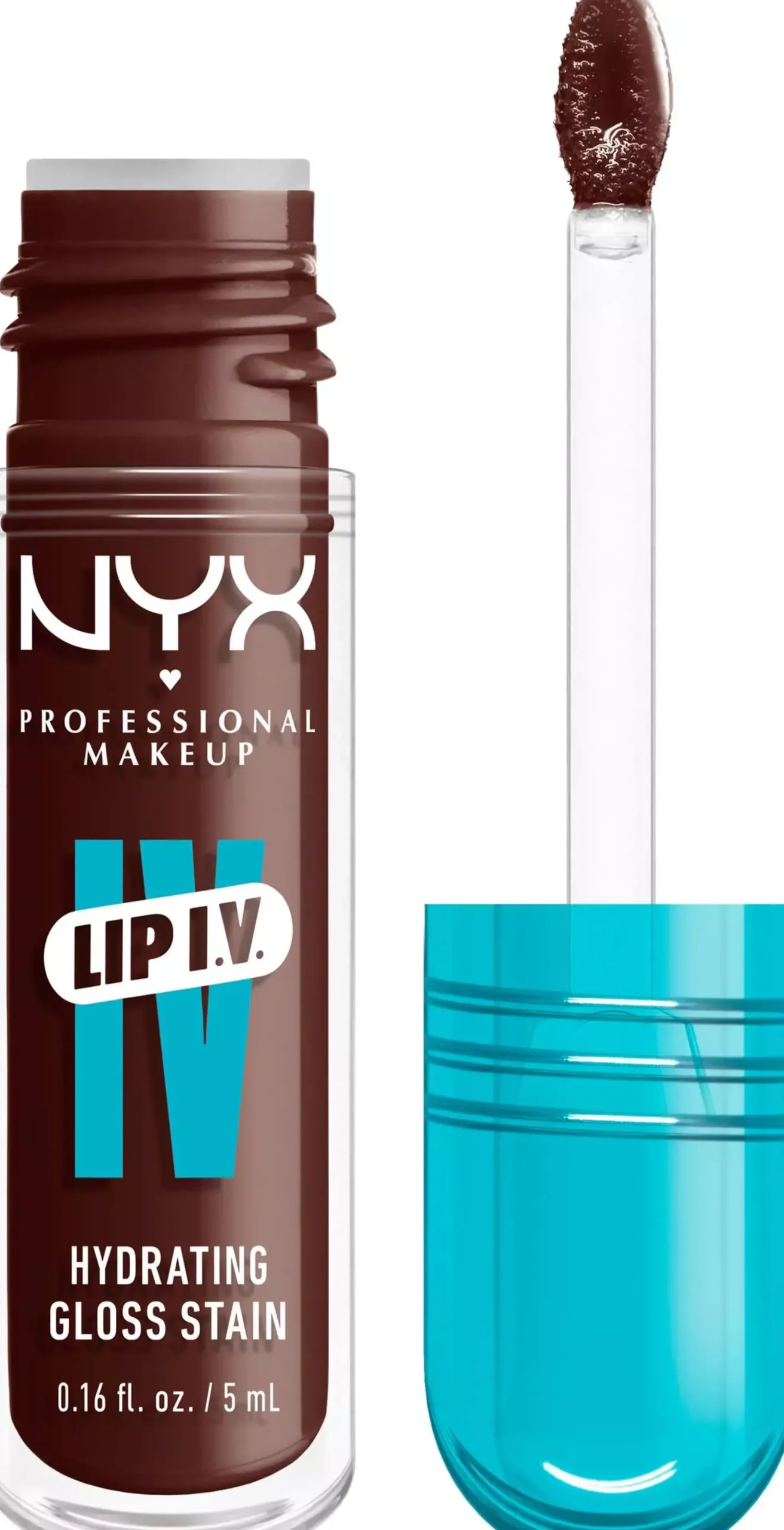 NYX PROFESSIONAL MAKEUP Lip I.V. Hydrating Gloss Stain Lip Gloss 05 Mocha Me Wet