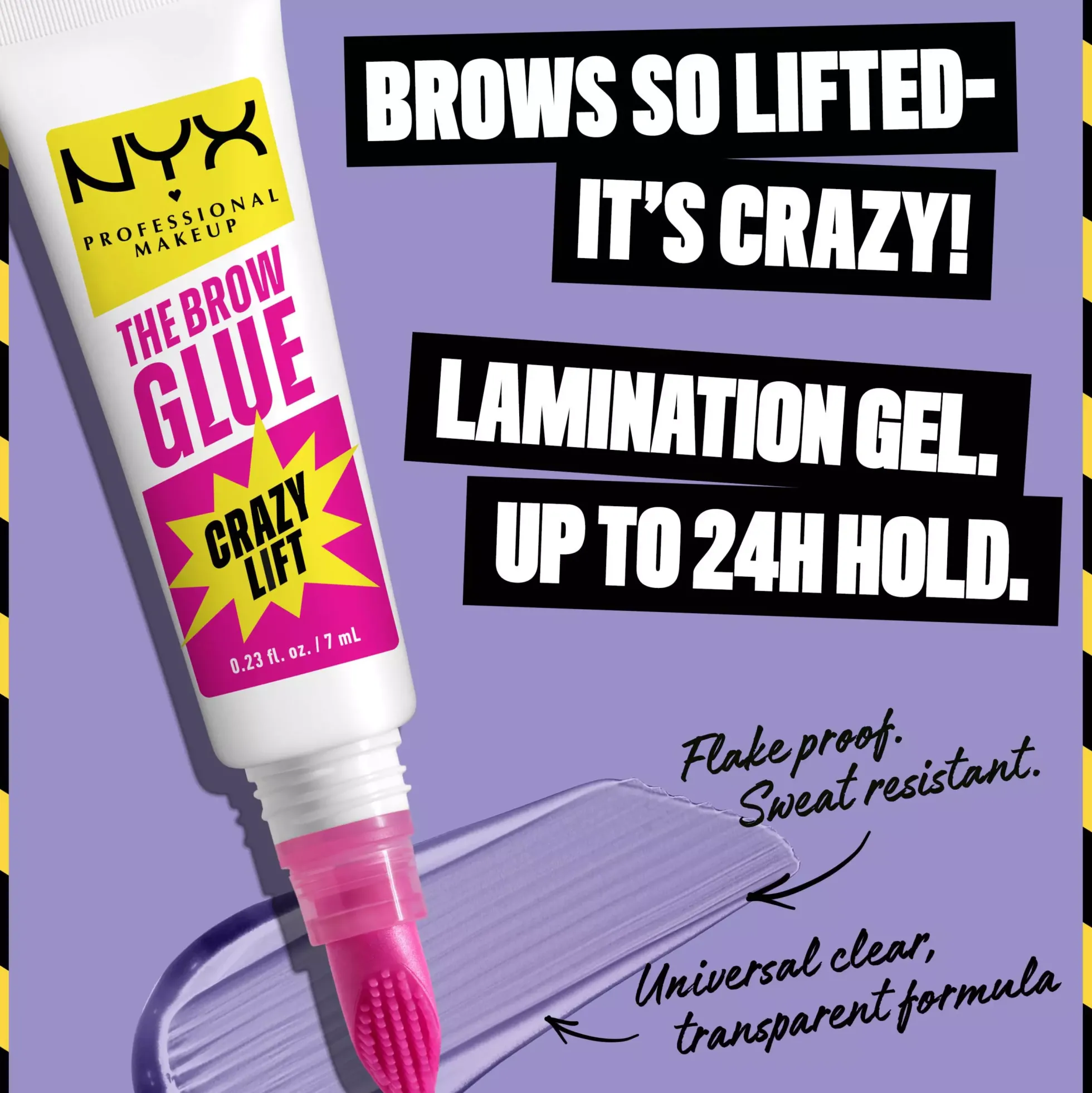 NYX PROFESSIONAL MAKEUP The Brow Glue Crazy Lift Lamination Gel 01 Transparent