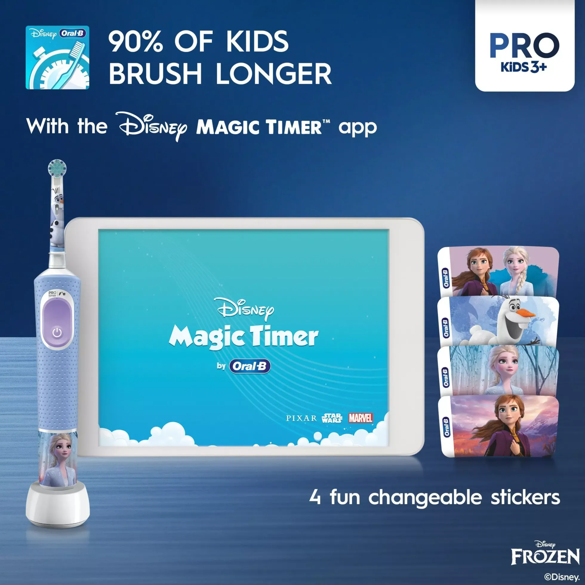 Oral B Pro Kids Electric Toothbrush 2 Brush heads Disney Frozen