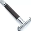 Parker Shaving 74R - Graphite - Satin Chrome Textured Heavy Weight Butterfly Open Safety Razor
