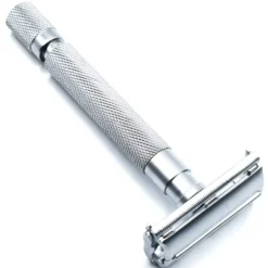Parker Shaving 74R-SC Satin Chrome Textured Heavy Weight Butterfly Open Safety Razor