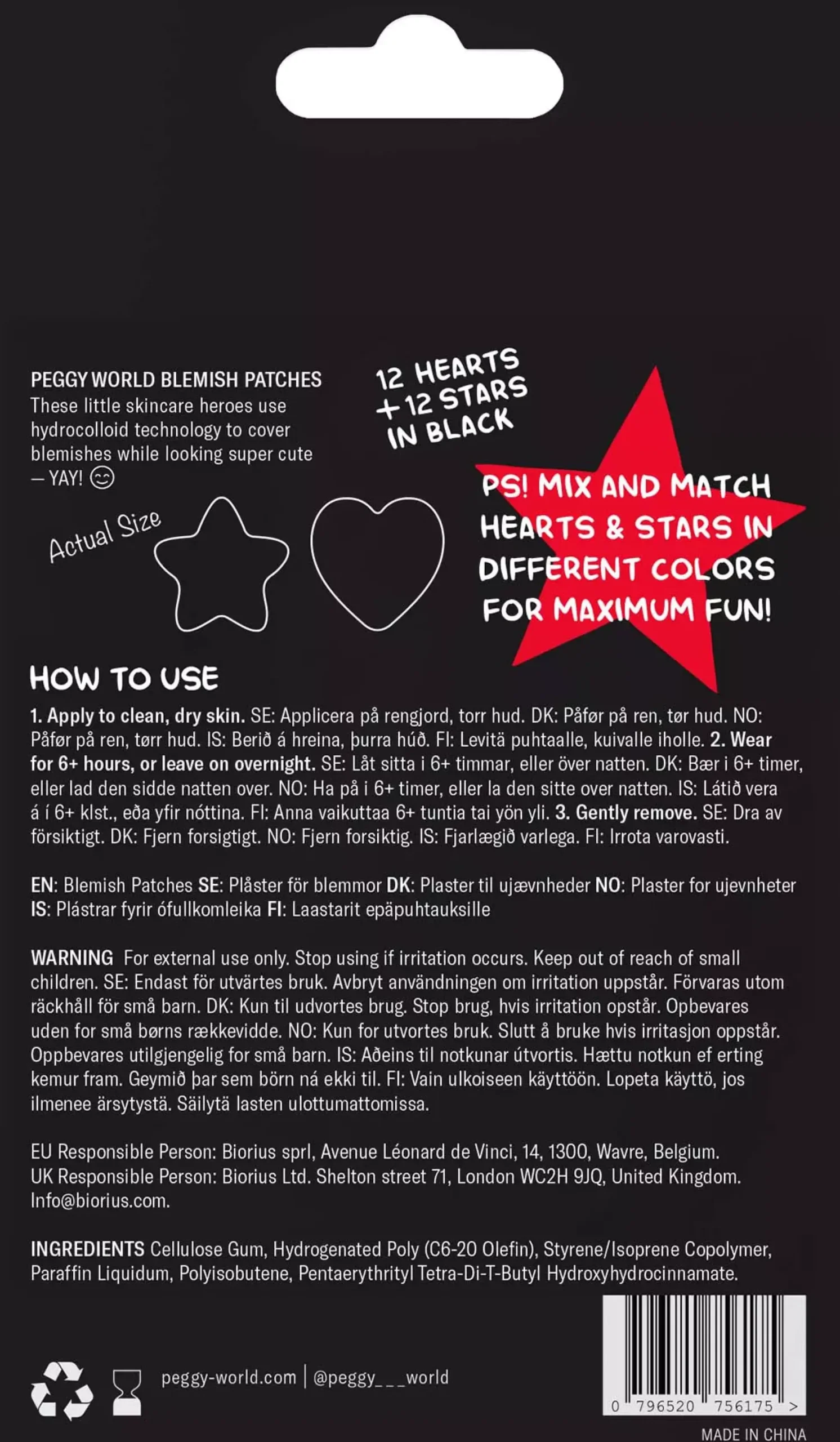 Peggy World Blemish Patches Stars and Hearts Purple