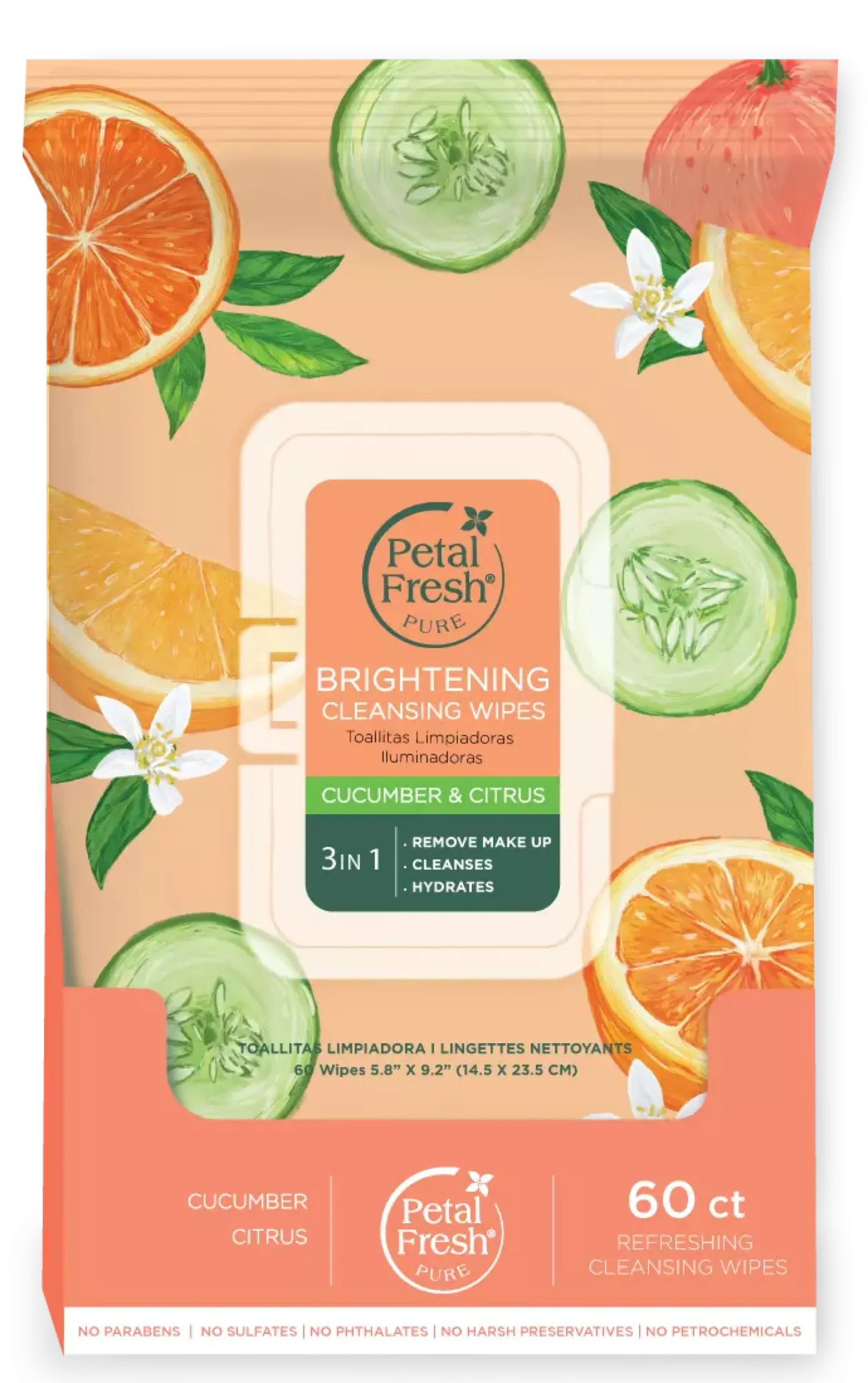 Petal FreshPure Brightening Cucumber & Citrus Cleansing Wipes