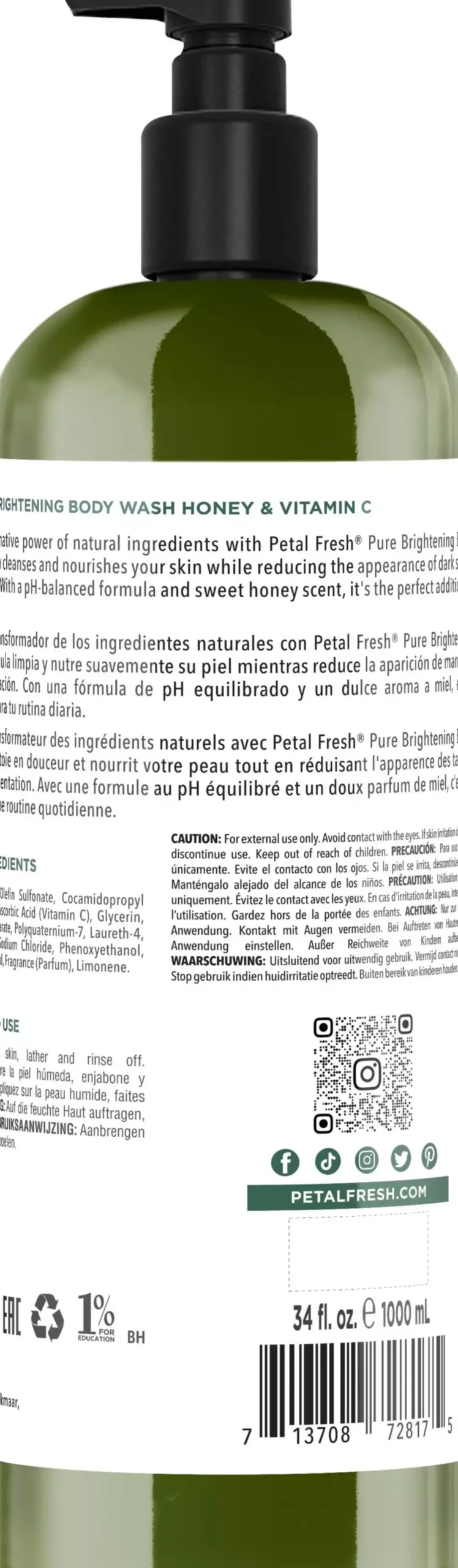 Petal FreshPure Honey & Vitamin C Body Wash 1000 ml