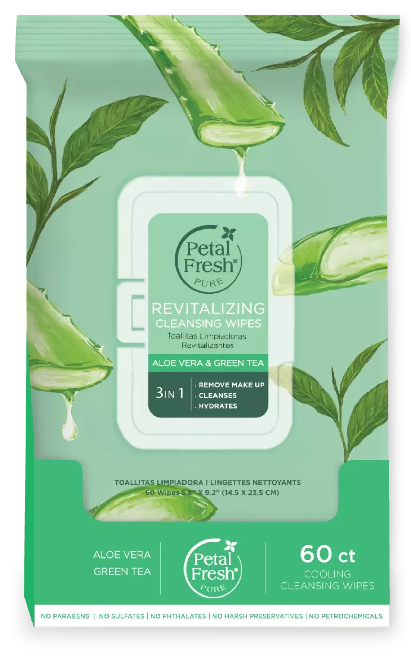 Petal FreshPure Revitalizing Aloe Vera & Green Tea Cleansing Wipes