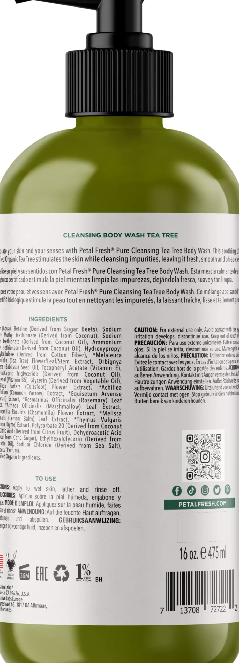Petal FreshPure Tea Tree Body Wash 473 ml