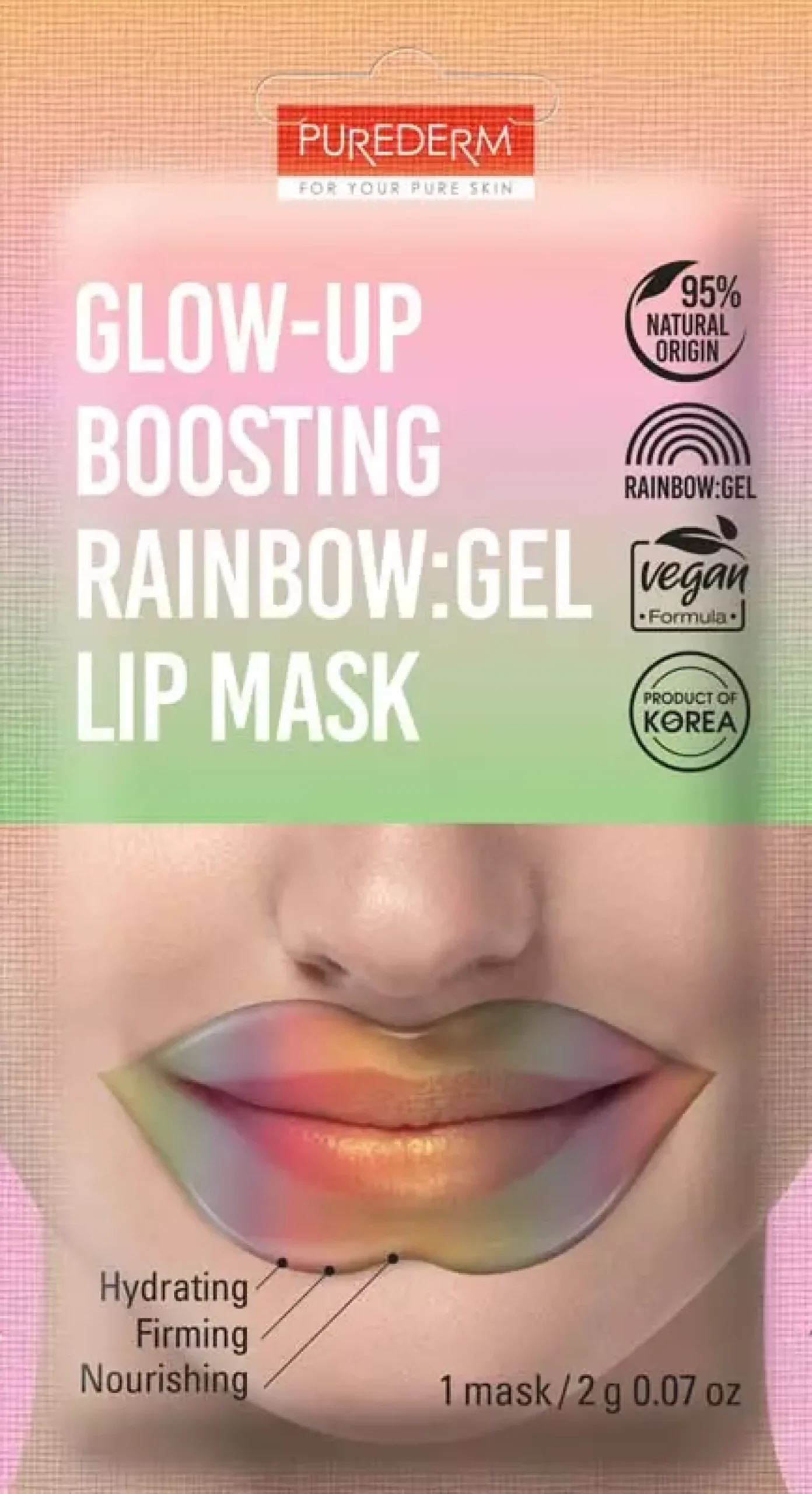 Purederm Glow Up Boosting RAINBOW:gel Lip Mask 2 g