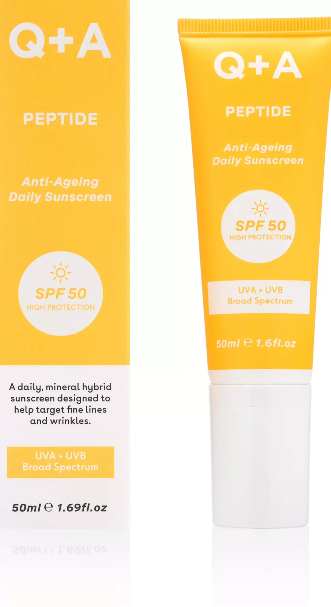 Q+A Peptide Renewing Face Sunscreen SPF 50 50 ml