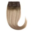 Rapunzel of Sweden Classic Clip-ins Straight / Light Volume / 3 pieces 40 cm Dark Ashy Blonde Balayage B2.6/10.7