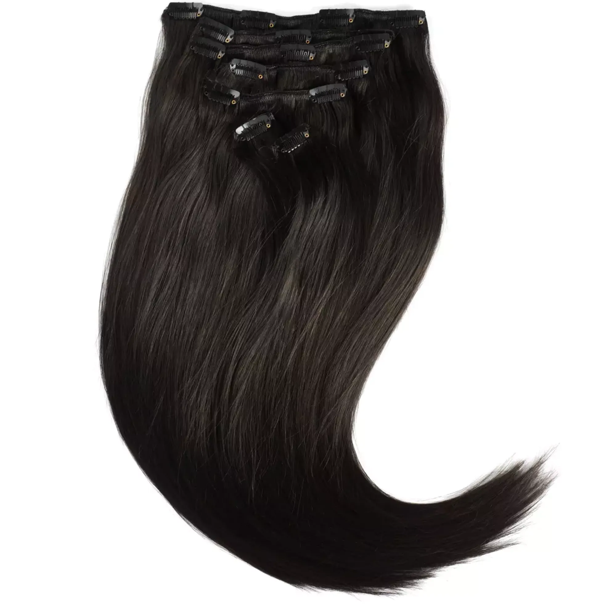 Rapunzel of Sweden Classic Clip-ins Straight / Medium Volume / 7 pieces 40 cm 1.2 Black Brown