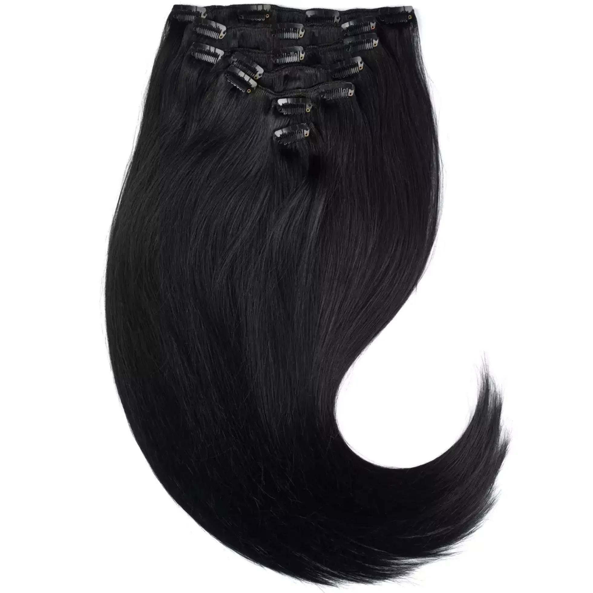 Rapunzel of Sweden Classic Clip-ins Straight / Medium Volume / 7 pieces 50 cm 1.0 Black