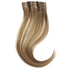 Rapunzel of Sweden Invisible Clip-ins Straight / Light Volume / 3 pieces 50 cm Brown Ash Blonde Balayage B5.1/7.3