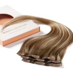 Rapunzel of Sweden Invisible Clip-ins Straight / Light Volume / 3 pieces 50 cm Brown Ash Blonde Balayage B5.1/7.3