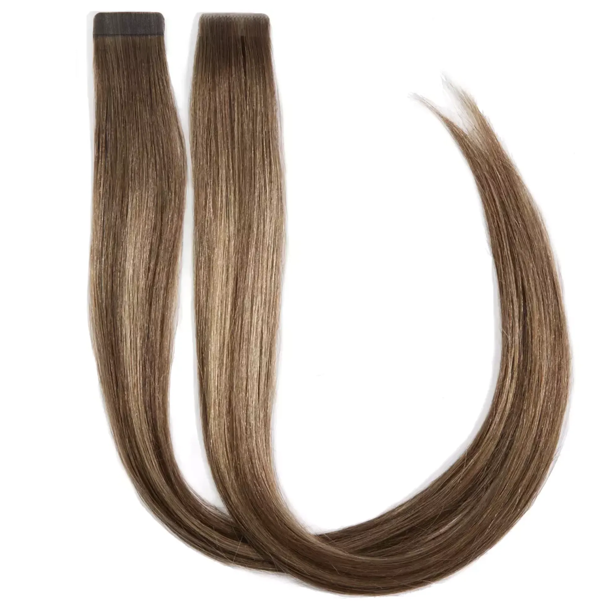 Rapunzel of Sweden Premium Tape Extensions Straight / Mixed Tapes 3 cm / 8 pieces 50 cm Hazelnut Caramel Balayage B2.3/5.0