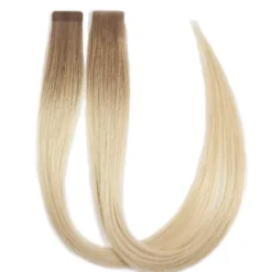 Rapunzel of Sweden Premium Tape Extensions Straight / Mixed Tapes 3 cm / 8 pieces 50 cm Cool Platinum Blonde Balayage B7.3/10.10