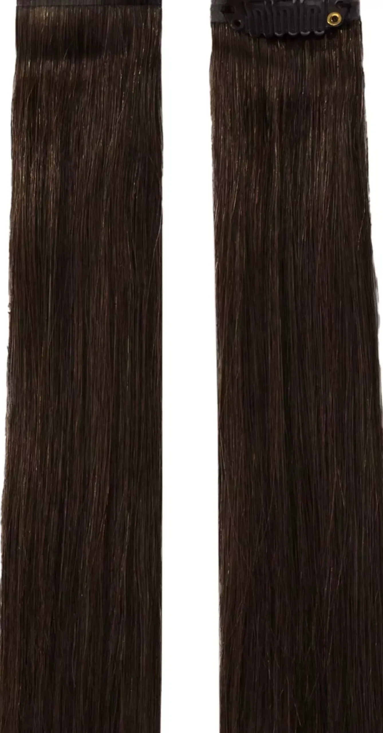 Rapunzel of Sweden Single Invisible Clip-ins Straight / 2 pieces 40 cm 1.2 Black Brown