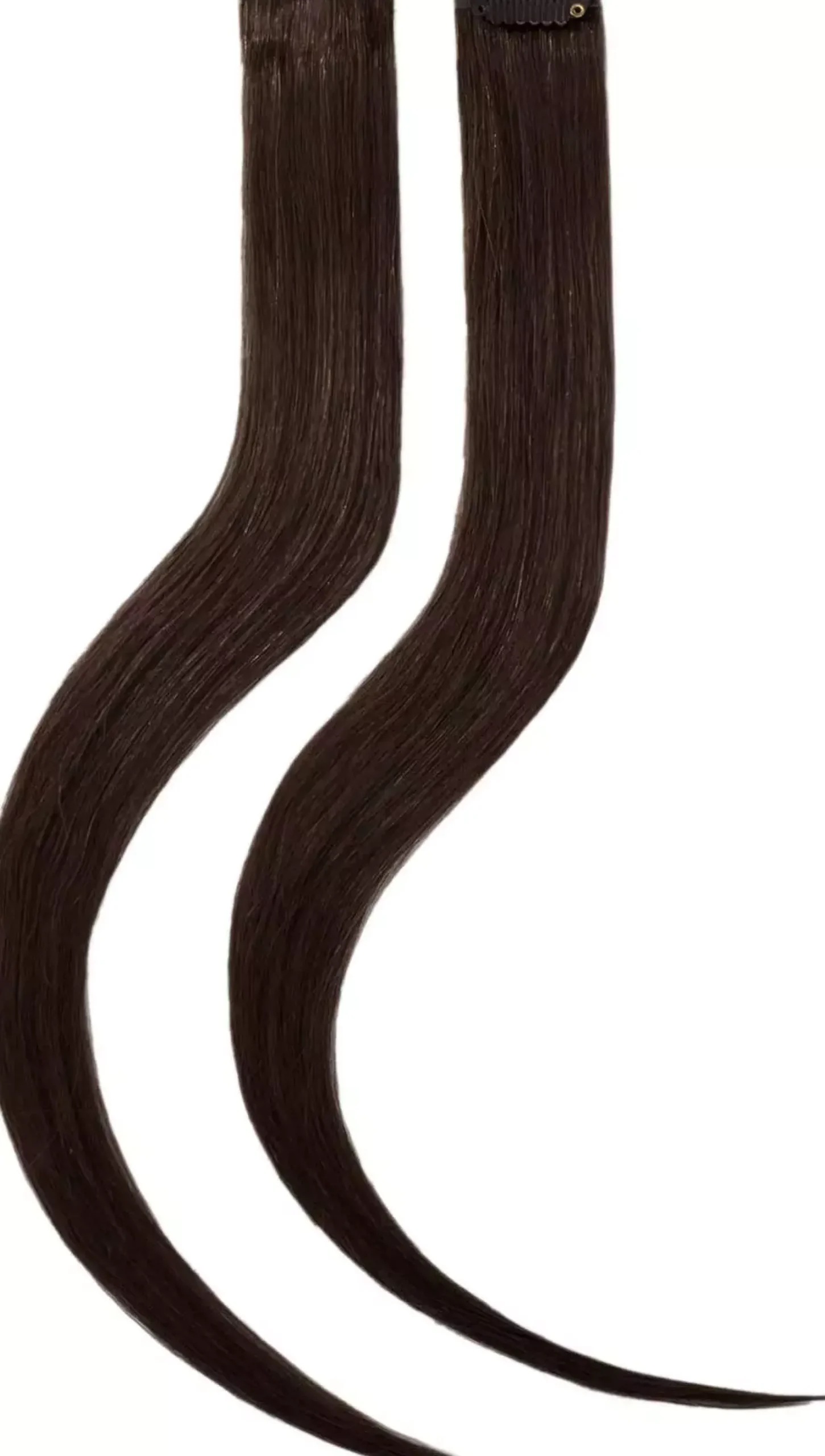 Rapunzel of Sweden Single Invisible Clip-ins Straight / 2 pieces 40 cm 2.3 Chocolate Brown