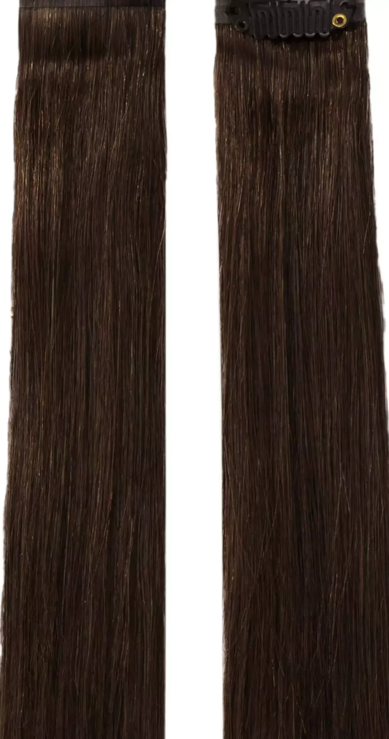 Rapunzel of Sweden Single Invisible Clip-ins Straight / 2 pieces 40 cm 2.3 Chocolate Brown