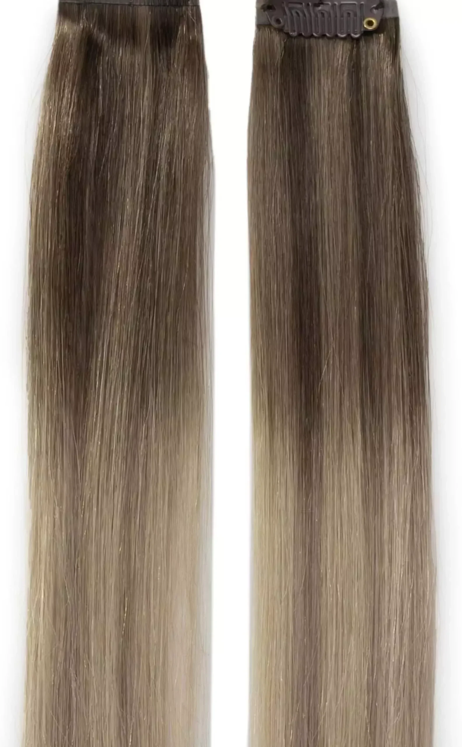 Rapunzel of Sweden Single Invisible Clip-ins Straight / 2 pieces 40 cm Dark Ashy Blonde Balayage B2.6/10.7