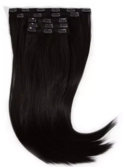 Rapunzel of Sweden Vegan Clip-ins Straight / Medium Volume / 5 pieces 50 cm 1.2 Black Brown