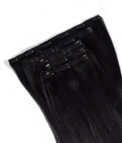 Rapunzel of Sweden Vegan Clip-ins Straight / Medium Volume / 5 pieces 50 cm 1.0 Black