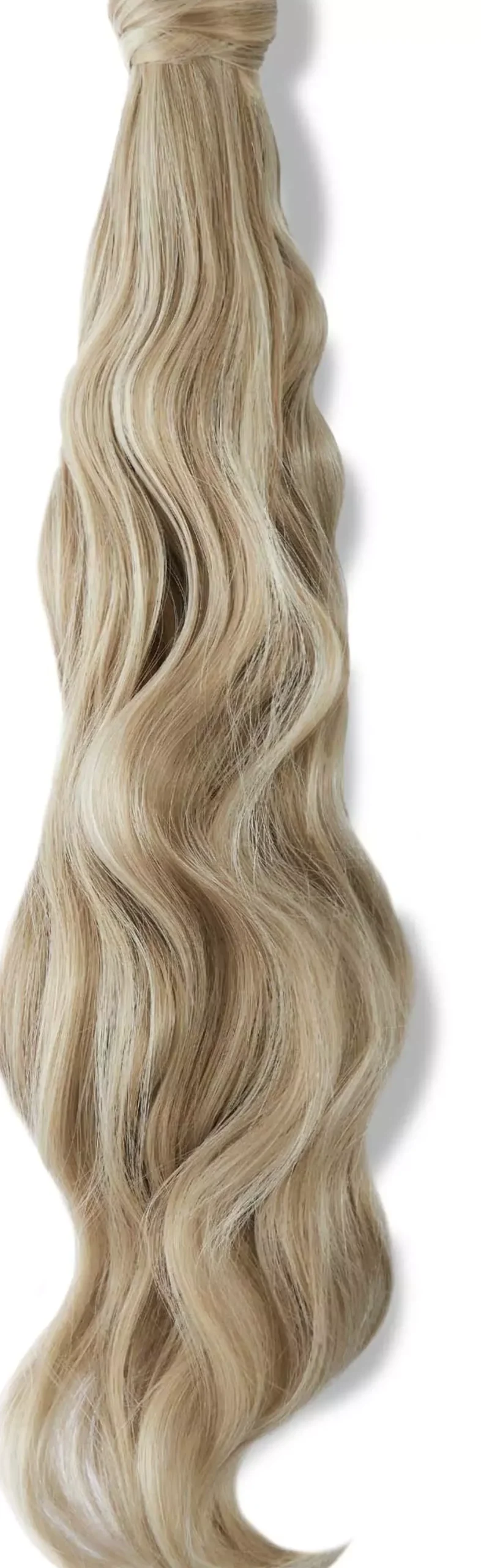 Rapunzel of Sweden Vegan Ponytail Beach Wave / Clip-in / Medium Volume 50 cm M7.3/10.8 Cendre Ash Blonde Mix