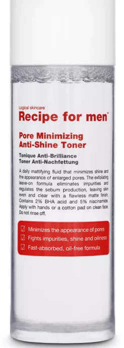 Recipe for men Pore Minimizing Anti-Shine Toner 100 ml