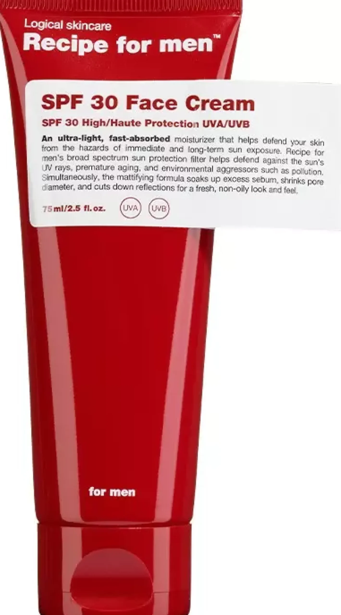 Recipe for men SPF 30 Face Cream 75 ml