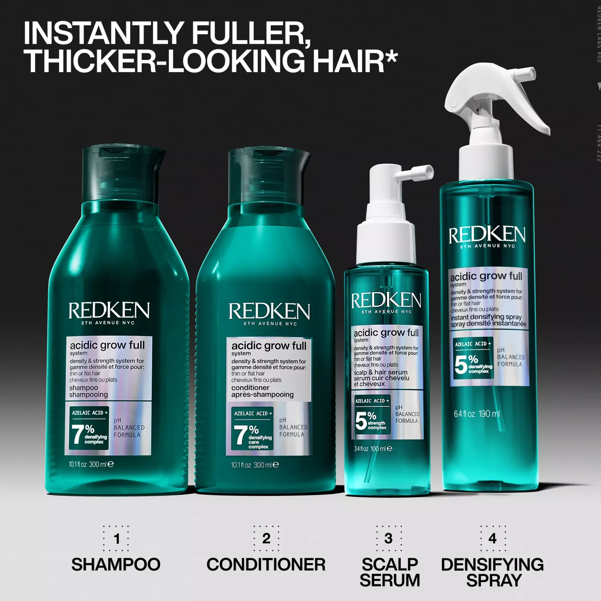 RedkenAcidic Grow Full System Instant Densifying Spray for Thin Hair 190 ml